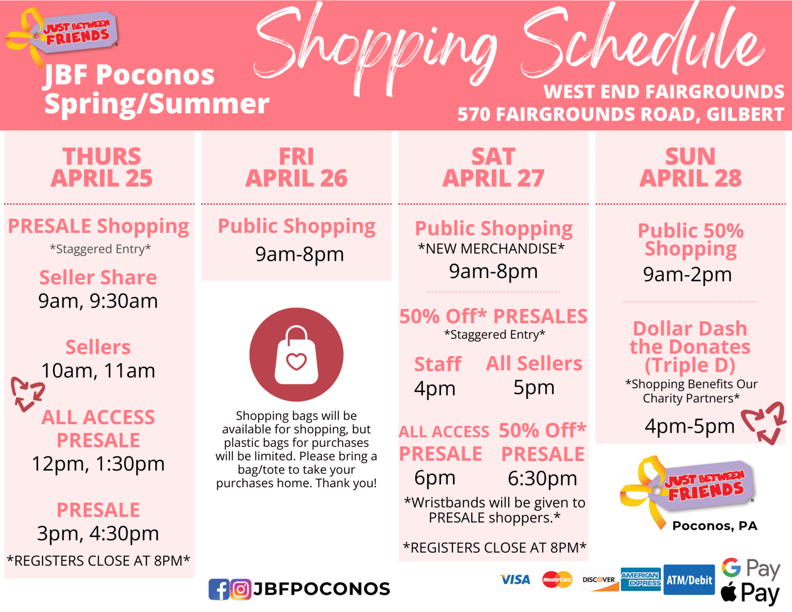Spring 2024 Shopping Schedule